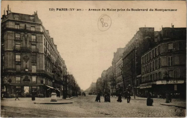 CPA PARIS 15th Avenue du Maine taken from Boulevard du Montparnasse (65898)
