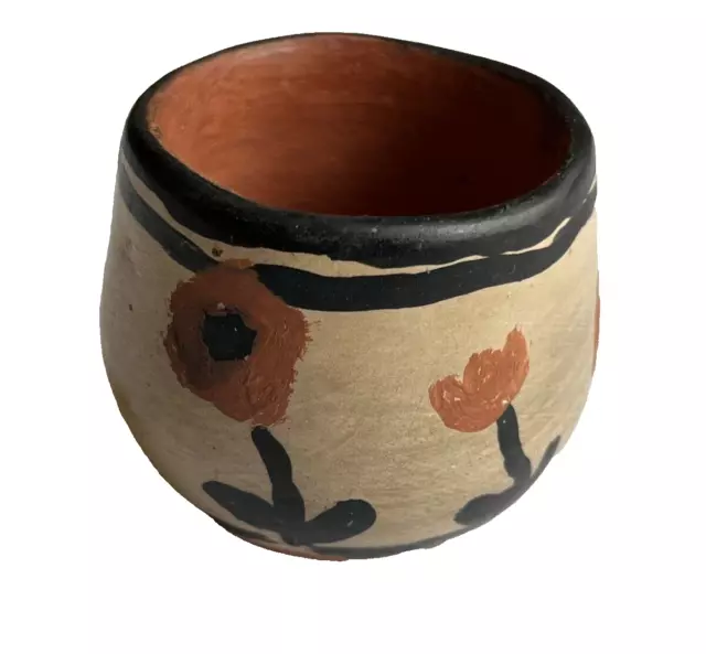 Marlene Melchor Pot Pottery Santo Domingo Pueblo Signed Painted Miniature 2"