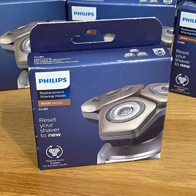 🟢 Philips 9000 Series Replacement Shaving Heads SH91 100% Genuine New Boxed 😍
