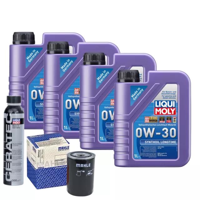 Motoröl 0W30 LIQUI MOLY Synthoil Longtime 4L+MAHLE Ölfilter +Cera Tec