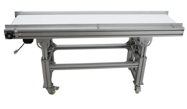59x 11.8" Belt Conveyor Transport System Height Speed Adjustable Food Grade Belt