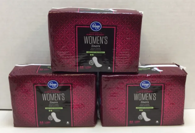 Kroger Panty Liners Long Length Very Light, 132 Ct, Compare To Always Discreet