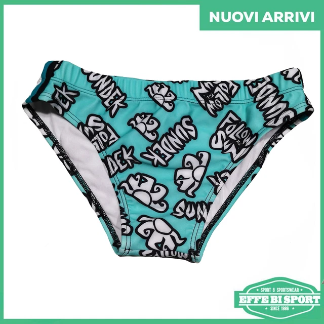 Slip da bagno bambino Sundek costume nuoto ragazzo mare piscina elastico in vita