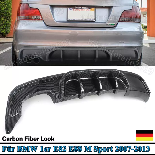 Diffusor Für BMW 1er E82 E88 M Paket 07-13 Carbon Schwarz Heckdiffusor Schürze