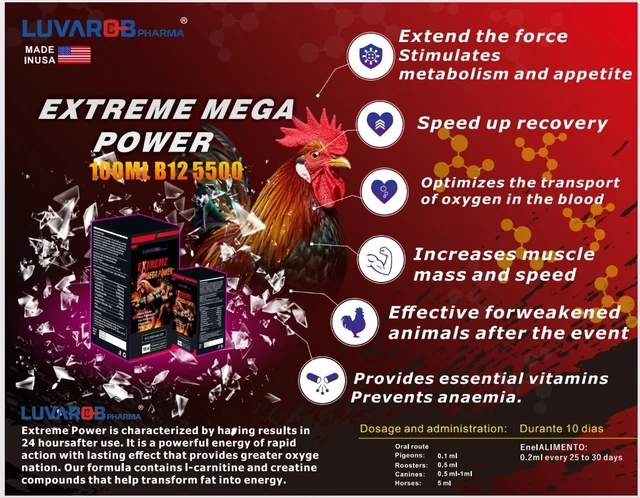 Poultry Energy Recovery Supplement Super B12 5500 With Iron  60 Ml Liquid  Vitamin B12 Supplement For Poultry, Chickens, Roosters & Gamefowl Nutri-Vet  XL Puppy Vitamins & Supplements