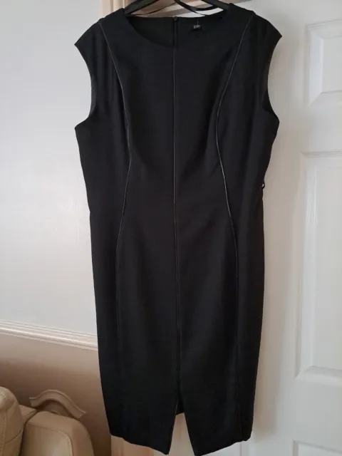Bnwt Beautiful Black Shift Dress With Piping Detail Size 20 From F&F