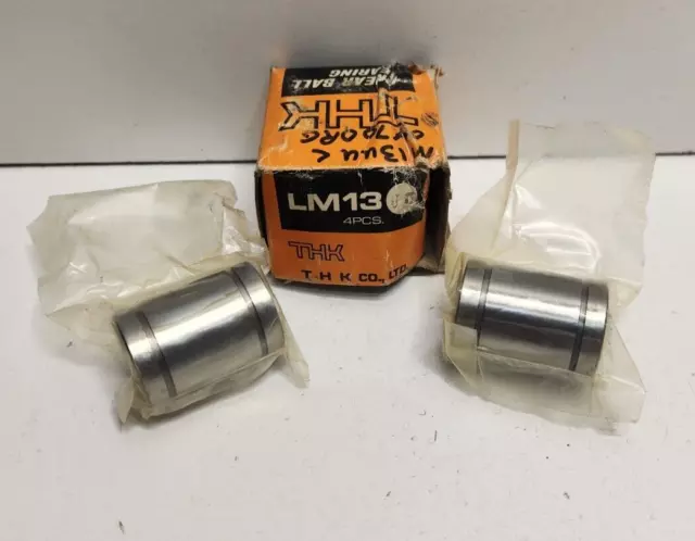 Lot Of 2 New Old Stock! Thk 13Mm X 23Mm X 32Mm Linear Ball Bearings Lm13Uu