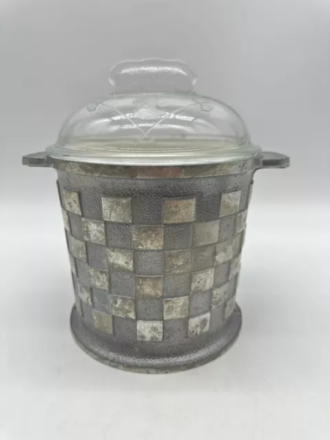 Vintage GUARDIAN SERVICE WARE Ice Bucket with Plastic Liner & Glass Lid