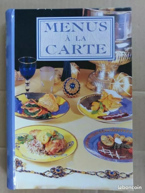 MENU A LA CARTE Livre de cuisine à spirale dépliable en 3 partie distinctes