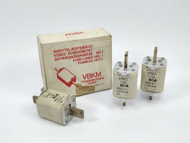 VBKM Fusible 80A 500V Gl NH1 100kA 3Pcs
