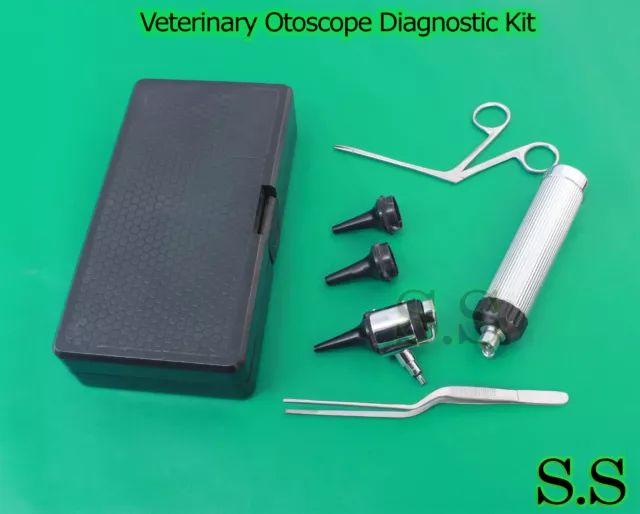 NEW Veterinary double lens Operating OTOSCOPE Diagnostic Kit Set