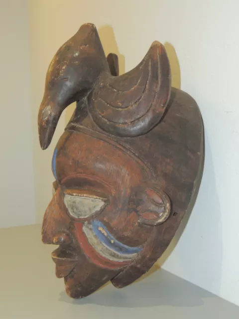 Grande Antica Maschera Cerimoniale Tribale Africana,Legno,Baule'costa D'avorio