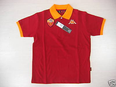 5090 Tg. 14 Anni As Roma Kappa Polo Bambino Junior Official Polo Jersey Rossa