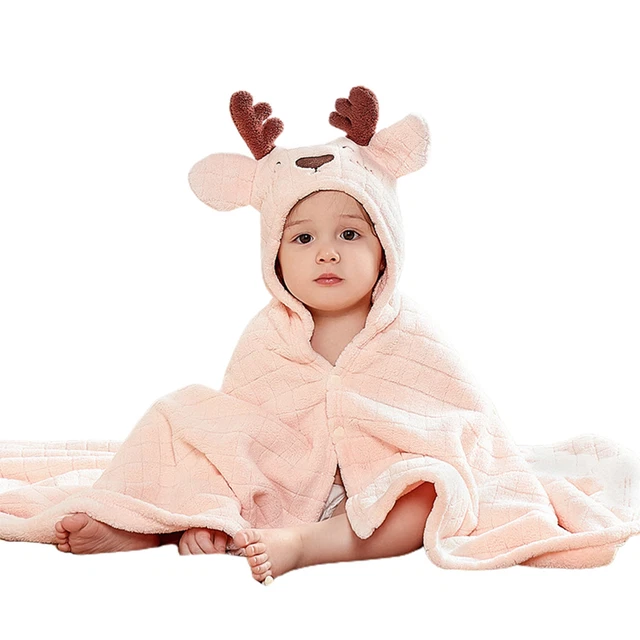 Baby Wrap Blanket Absorbent Breathable Cartoon Animal Infant Bath Towel
