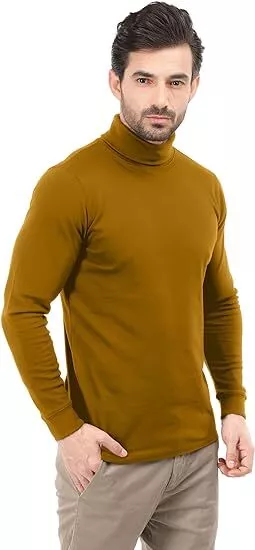 Turtleneck T-Shirt For Men Long Sleeves Tailored Comfort Fit Lot Utopia Wear 3