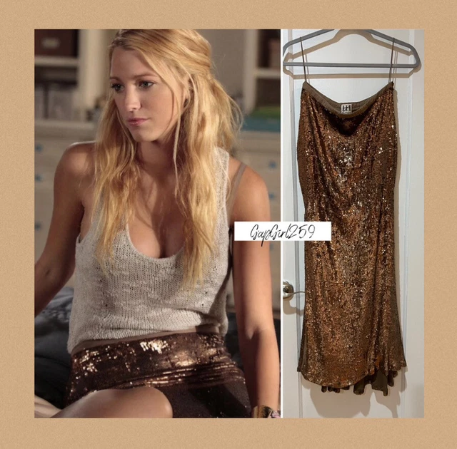 Haute Hippie brown mermaid sequined maxi skirt XS ASO Gossip Girl Serena