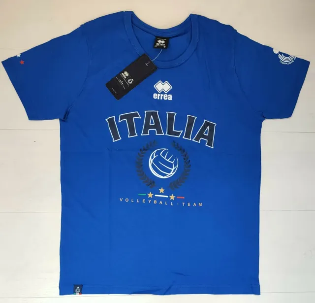 171/29 Errea T-Shirt Italia Azzurro Volleyball Team Maglia Maglietta Fipav