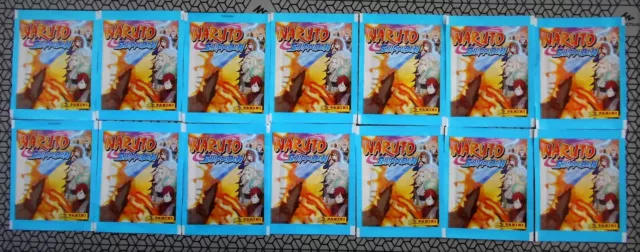 Lot de 14 POCHETTES NEUVES IMAGES / VIGNETTES PANINI NARUTO SHIPPUDEN 2007