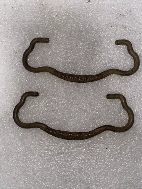 Victorian Drawer Pulls Handle Matching Pair  Solid Steel Antique Salvage