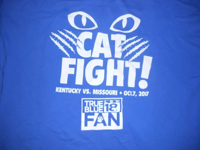Kentucky Wildcats Basketball Shirt 2017 Vs Missouri Cat Fight True Blue Fan XL