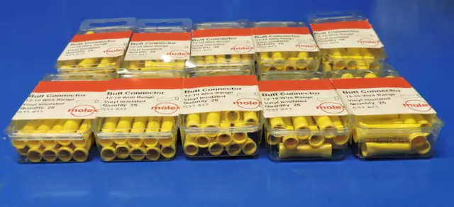 Molex Butt Connector 12-10 Range Vinyl Insulated 10 Packs 25 per Pack =(250) 2