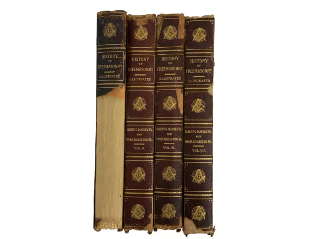 History of Freemasonry Book Set - Volumes One, Five, Six, & Seven Masonic 1898