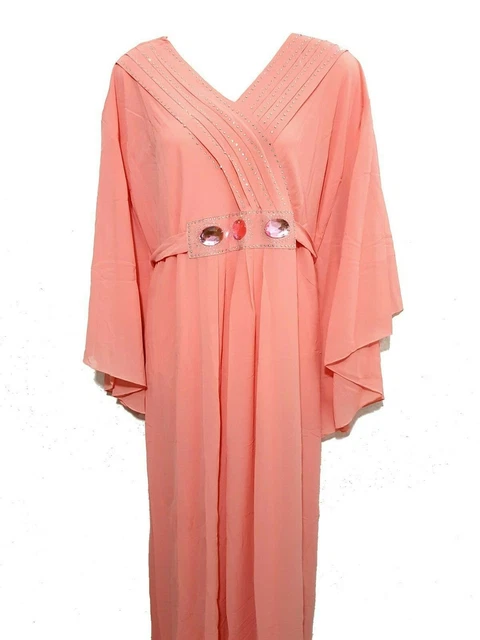 Abaya Maxikleid Kaftan Jellabiya Farasha Abendkleid Butterfly Look Free Size