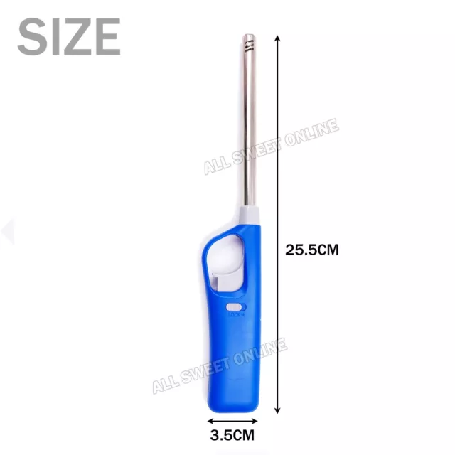 Long Butane Gas Lighter Refillable Safety Lock Kitchen BBQ Fireplace Camping AU 3