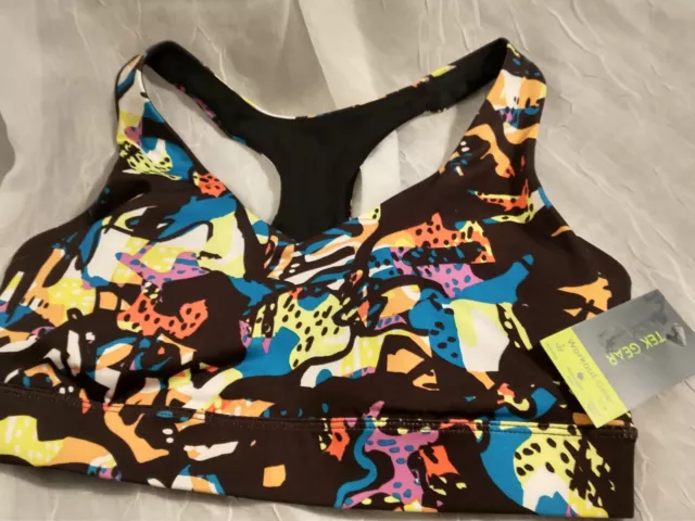 Women's Tek Gear Wicking Removable Pads Stretch Fabric sports Bra M NWT
