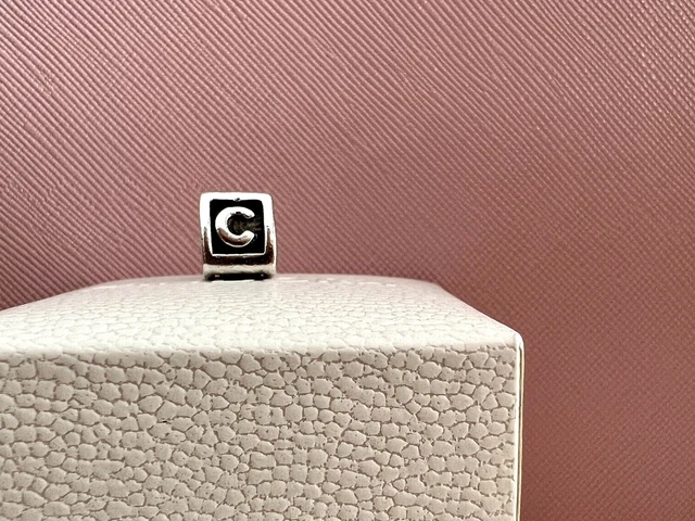PANDORA Sterling Silver Triangle ALPHABET LETTER C Charm #790323C Authentic Reti