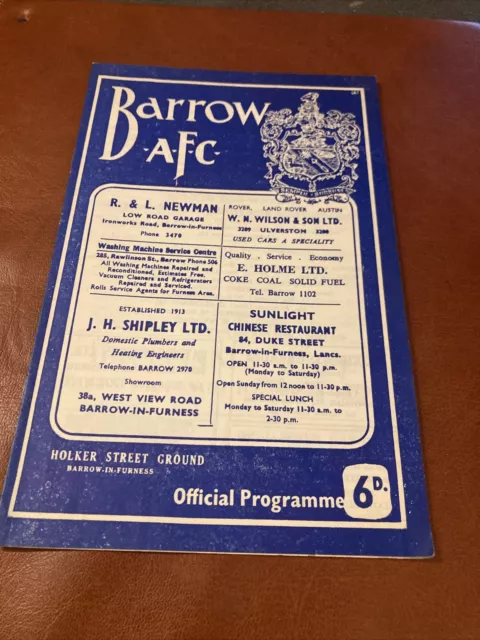 Barrow v Darlington May 1966 1965/66