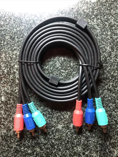 6FT COMPONENT VIDEO CABLE 3 RCA RED GREEN BLUE RGB COAXIAL for HDTV DVD VCR COAX