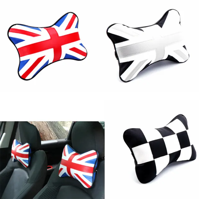 2 x Car Seat Head Neck Rest Cushion Pad Headrest Pillow For All MINI Cooper S