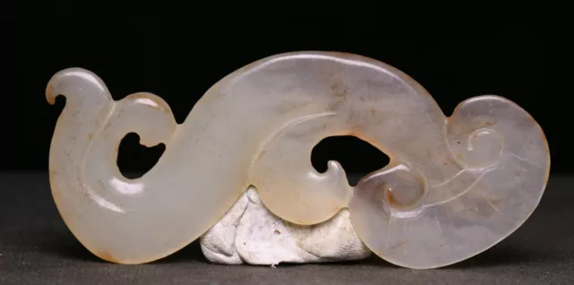 8CM Natürliche Hetian Jade Carve Ganoderma Lucidum Ruyi Amulett Anhänger