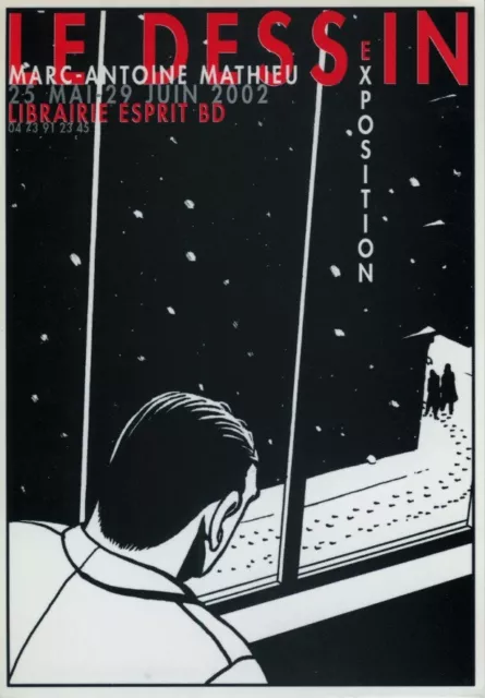 M.a. Mathieu Carte Postale Annonce Exposition Le Dessin Esprit Bd 2002