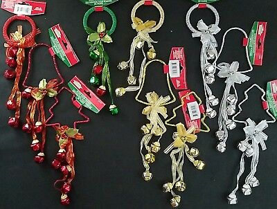 Christmas Holiday Jingle Bell Door Knob Hangers 11-12”, Select: Theme & Color
