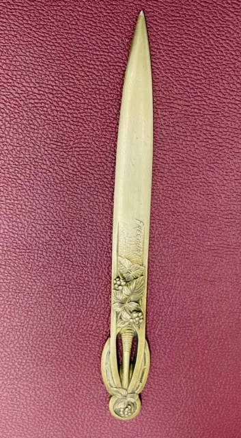 Frécourt Abridor Bronce Lirio Del Valle Decoración Bayas Firmado Arte Nuevo
