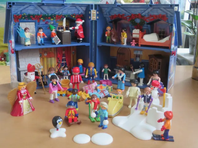 Playmobil - Maison transportable toit rouge avec figurines et accessoires -  4 ans + - Label Emmaüs