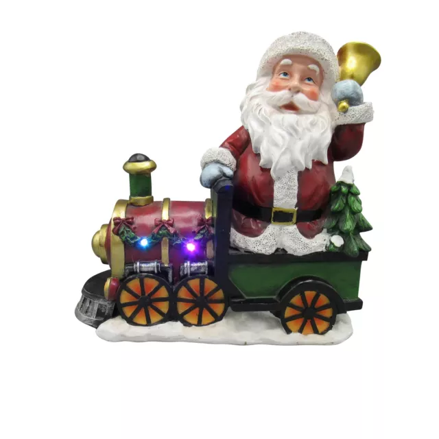 Christmas Light Up Santa Train Figurine (Xmas LED Decoration Ornament)