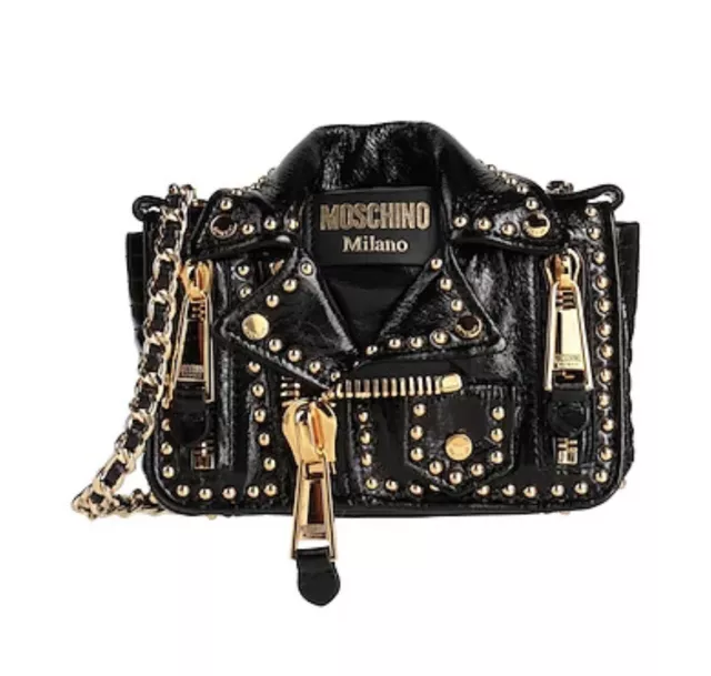 Moschino biker Leather Jacket Crossbody Bag $2,055