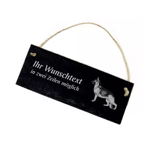 Hundeschild Deutscher Schaeferhund Türschild  Schiefer - personalisiert - 22cm x