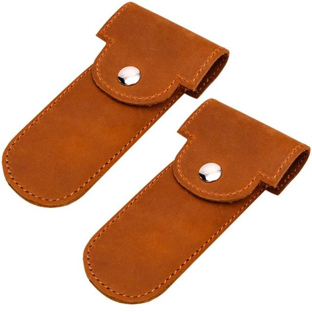 2 piezas afeitadora estuche de viaje afeitadora protector de cabeza pu afeitadora vaina de protección de cabeza
