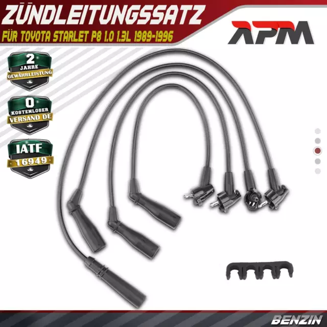 4x Zündleitungssatz Zündkabel Zündkabelsatz für Toyota Starlet P8 1.0 1.3L 89-96