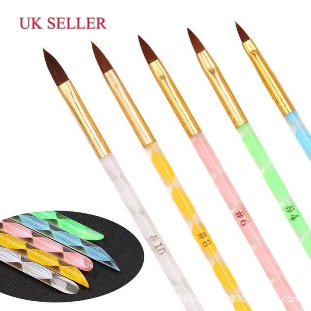5 piezas Cepillos para arte en uñas UV gel pintura acrílica delineador de dibujo Cepillos para lápiz