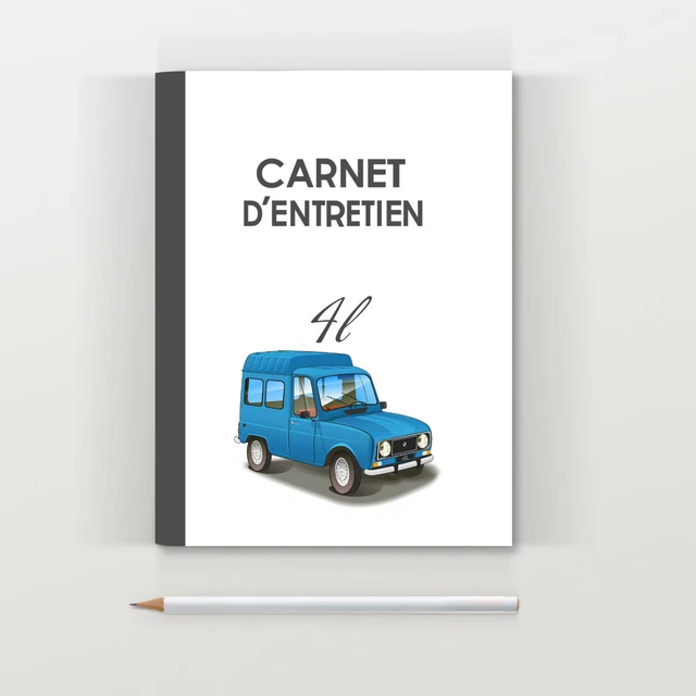 Carnet d'entretien Renault 4L F6 bleue 4L Fourgonnette R4