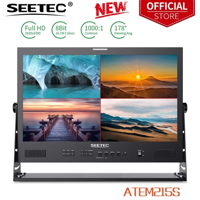 SEETEC ATEM215S 21.5'' Multi-camera Broadcast Monitor 3G-SDI HDMI 1920x1080 3D