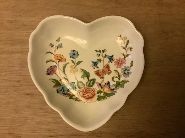 Aynsley Bone China - Cottage Garden - Heart-shaped Dish and Small Vase