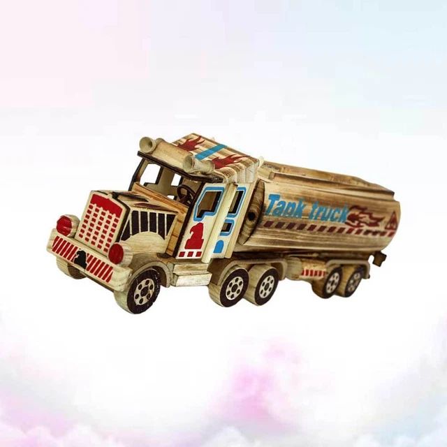 1 pz camion serbatoio olio legno modello salvadanaio casa gioielli da scrivania per Home O