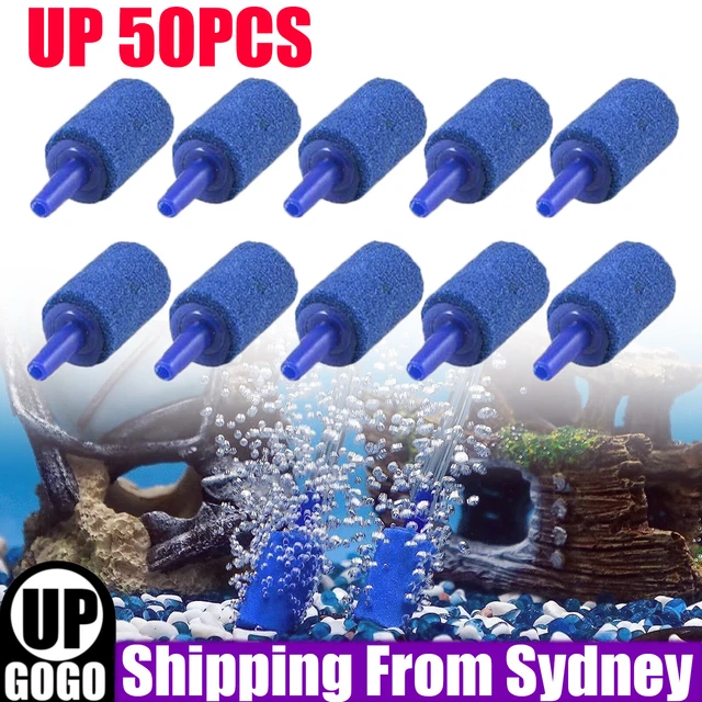 UP 50X Aquarium Fish Tank Aerator Air Stone Diffuser Oxygen Bubbles Pump Blue