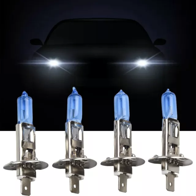 4X H1 Halogen Headlight White Light Lamp High/Low Beam 12V/6000K Bulb 55W Useful